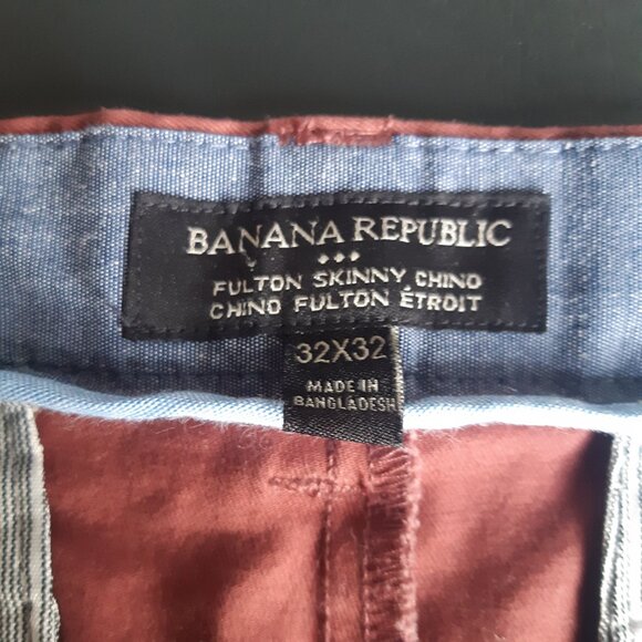 Banana Republic Fulton Skinny Chino 32x32 Burnt Orange Men's Cotton Pants - Picture 5 of 9